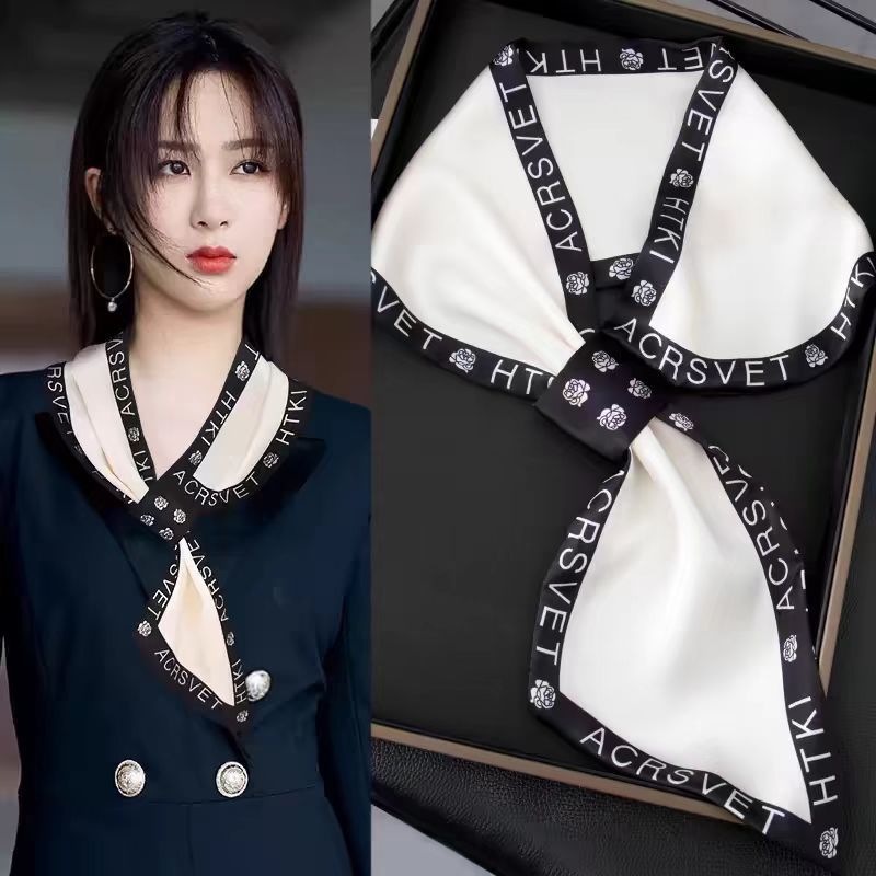 European Classy Silk Scarf For Women Classy Matchinging Shirt Korean Summer Thin Small Scarf - Image 2